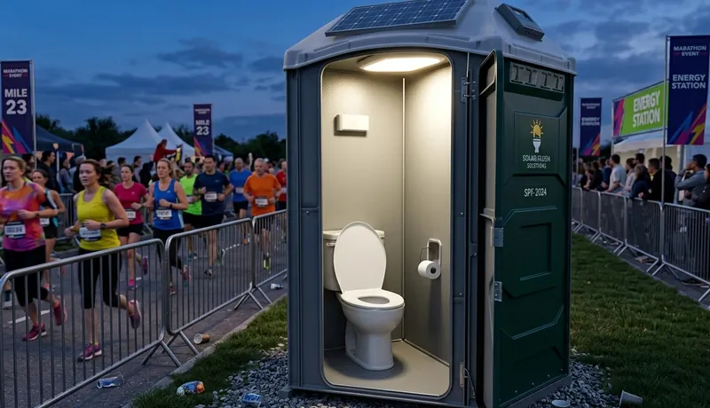 Solar-Powered Porta Potty event setup in Tulsa, OK