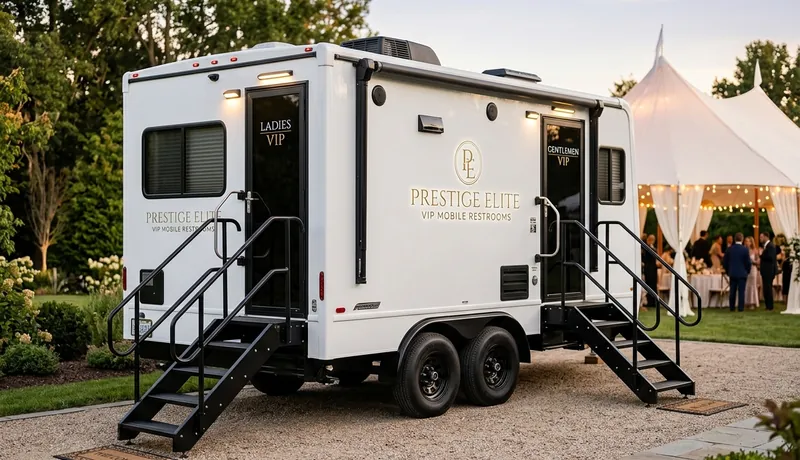 VIP Restroom Trailer event setup in Tulsa, OK